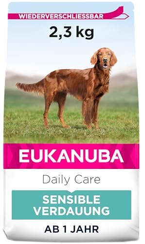 Eukanuba Daily Care Sensitive Digestion Hundefutter - Trockenfutter für Hunde mit sensibler Verdauung, Magenfreundlich mit leicht verdaulichem Reis, 2,3 kg von Eukanuba