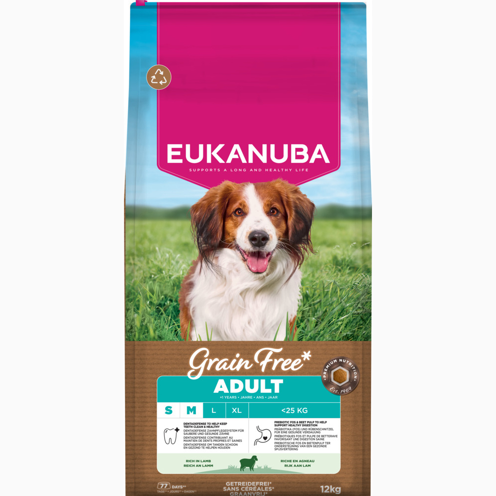 Eukanuba Grain Free Adult Small & Medium mit Lamm - 12 kg Eukanuba Grain Free Adult Small & Medium mit Lamm - 12 kg von Eukanuba