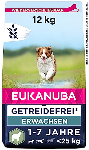 Eukanuba Hundefutter getreidefrei mit Lamm für kleine und mittelgroße Rassen - Trockenfutter für ausgewachsene Hunde, 12 kg von Eukanuba