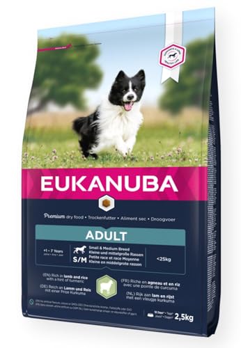 Eukanuba Hundefutter mit Lamm & Reis für kleine und mittelgroße Rassen - Trockenfutter für ausgewachsene Hunde, 12 kg von Eukanuba