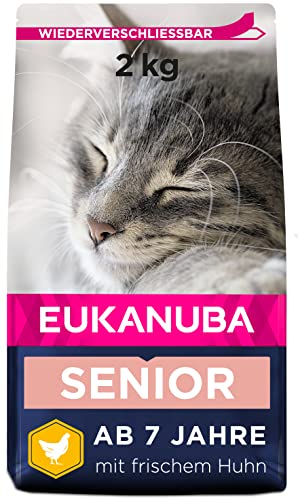 Eukanuba Senior Katzenfutter trocken - Premium Trockenfutter speziell auf die Bedürfnisse älterer Katzen ab 7 Jahre abgestimmt, 2 kg von Eukanuba