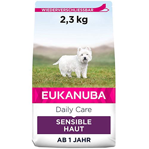 Spende - Eukanuba Daily Care Sensitive Skin Hundefutter - Trockenfutter für Hunde mit sensibler Haut, Hyoallergenes Futter mit Fisch, 2.3kg von Eukanuba