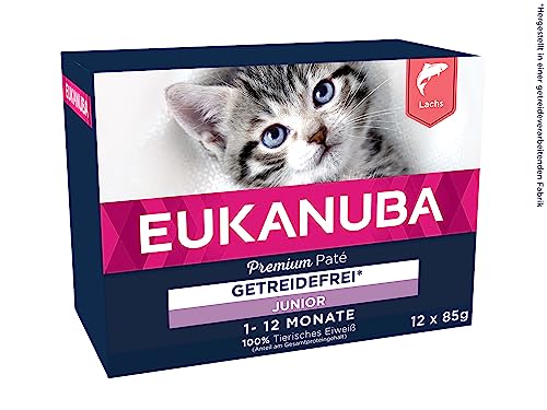 Spende - Eukanuba Junior Katzenfutter nass getreidefrei - Premium Nassfutter mit viel Lachs für Kitten, 12 x 85 g von Eukanuba