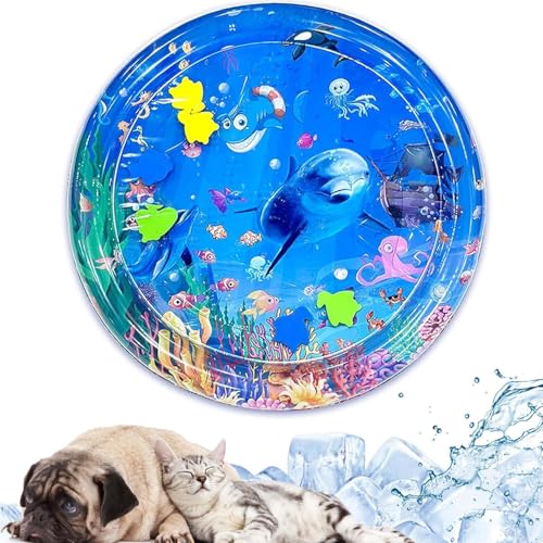 Sensorische Wassermatte für Katzen, Aufblasbare Wasserspielmatte Für Katzen, Tragbare Katzenspielmatte, Water Sensory Play Mat Cat Kühl Und Bequem, Katzenspielzeug Für Gelangweilte Hauskatzen von Euleryoo