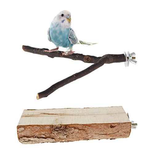 2/10 Stück Parrot Vogel Perch Ständer Plattform Übung aus Holz Paw Grinding Toy Birdcage Zubehör für Parrot Budgie Lovebirds von Eummy