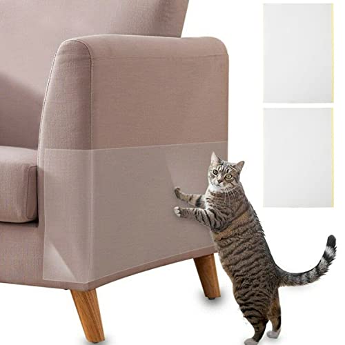 2 Stück Kratzschutz für Katzen, selbstklebend, transparent, PVC, kratzfest, für Katzen und Hunde, selbstklebend, kratzfest, schützt für Sofas, Stühle, Betten und verschiedene Möbel von Eummy