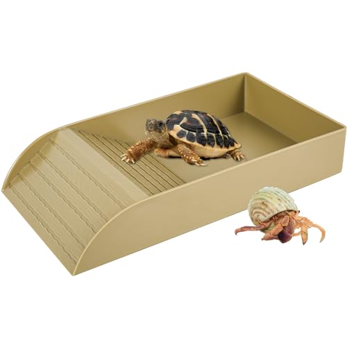 Eummy Wasserschale für Schildkröten, rutschfest, für Reptilien, Pool, Schüssel mit Rampe, Reptilien-Futterbox, Schale, Kunststoff, für Schildkröte, Futter- und Wassernapf, Schildkrötenzubehör zum von Eummy