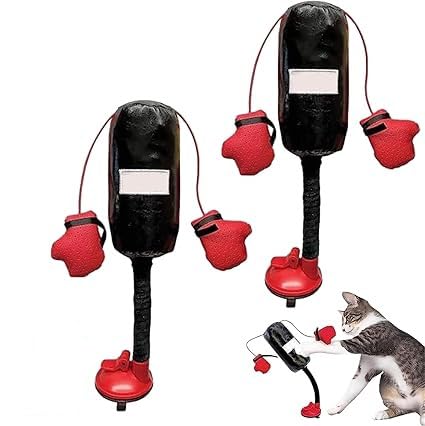 Cat Punching Bag Toy,Punching Bag with Gloves Cat Toy,Interactive Kitten Toys Punching Bag,Mini Cat Boxing Bag Toy, Punching Bag Play Gym for Kittyweight Champions (2 pcs) von Eunmsi