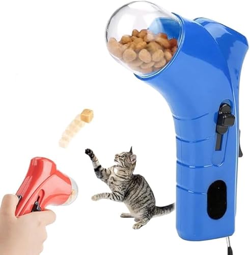 Cat Treat Launcher Gun,Pet Treat Launcher,Cat and Dog Food Shooter Gun,Fun Cat Ball Dispenser Gun Toy, Handheld Interactive Pet Snack Catapult,for Dog Cat Exercise Training (Blue) von Eunmsi