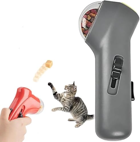 Cat Treat Launcher Gun,Pet Treat Launcher,Cat and Dog Food Shooter Gun,Fun Cat Ball Dispenser Gun Toy, Handheld Interactive Pet Snack Catapult,for Dog Cat Exercise Training (Gray) von Eunmsi