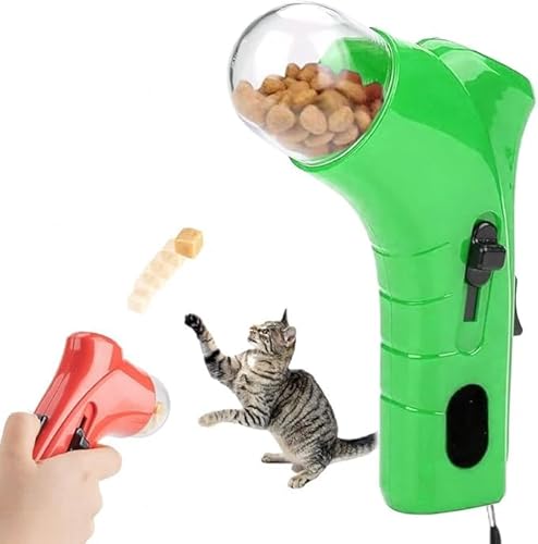 Cat Treat Launcher Gun,Pet Treat Launcher,Cat and Dog Food Shooter Gun,Fun Cat Ball Dispenser Gun Toy, Handheld Interactive Pet Snack Catapult,for Dog Cat Exercise Training (Green) von Eunmsi