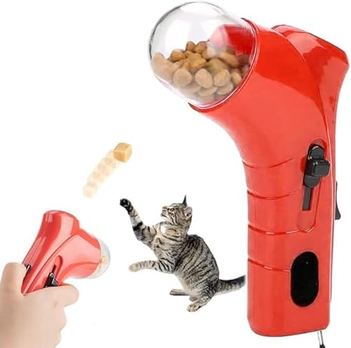 Cat Treat Launcher Gun,Pet Treat Launcher,Cat and Dog Food Shooter Gun,Fun Cat Ball Dispenser Gun Toy, Handheld Interactive Pet Snack Catapult,for Dog Cat Exercise Training (Red) von Eunmsi