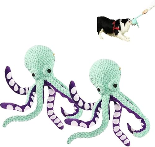 Eunmsi Pawforloves Premium Pet Plush Toy,Squeaky Dog Toys for Large Dogs,Premium Pet Plush Octopus,Stuffed Dog Toys,Pet Toys for Small, Medium, and Large Dogs - Puppy Toys to Keep Them Busy (2 pcs) von Eunmsi