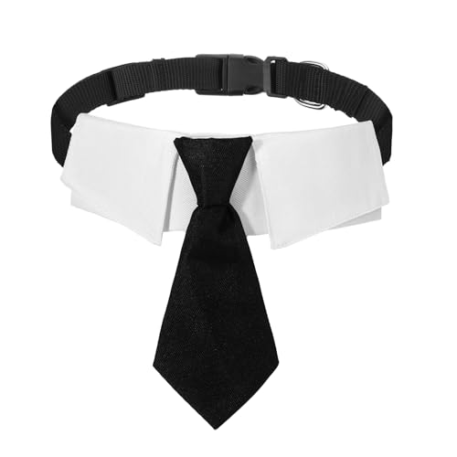 Verstellbares Hundehalsband, Hundehalsband mit schwarzer Krawatte, weiche Polyester-Fliege mit Metallschnalle, Fliege für kleine Welpen, Hochzeit, formelle Hundehalsbänder, verstellbares formelles von EupHHonycs