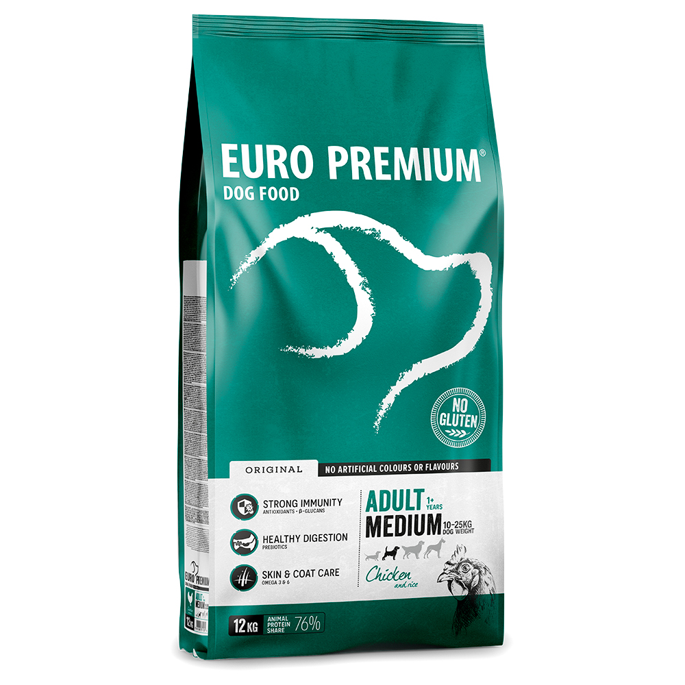 Euro Premium Medium Adult Huhn & Reis - Sparpaket: 2 x 12 kg von Euro Premium