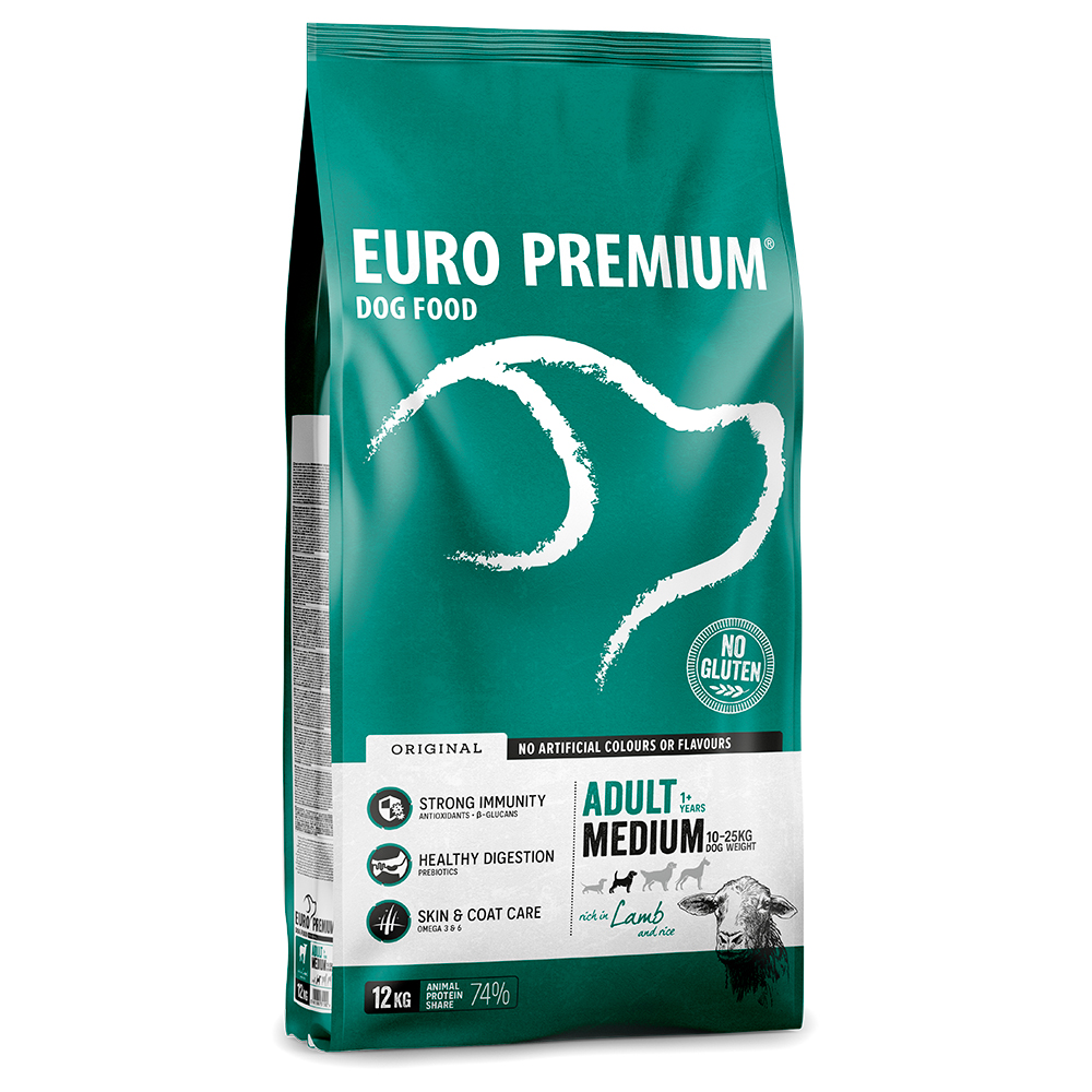 Euro Premium Medium Adult Lamm & Reis - Sparpaket: 2 x 12 kg von Euro Premium