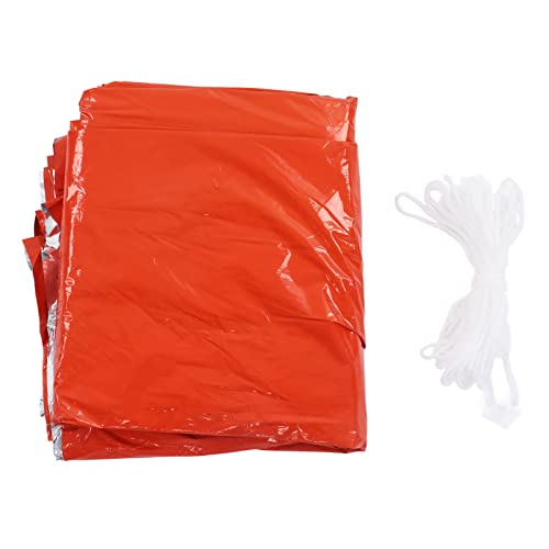 Eurollar Überlebenszelt, Einweg-wasserdichtes Haustier-Überlebenszelt aus laminierten Aluminiumfolien mit Nylonseil, für Camping, Wandern, Bergsteigen, Outdoor (Orange) von Eurollar