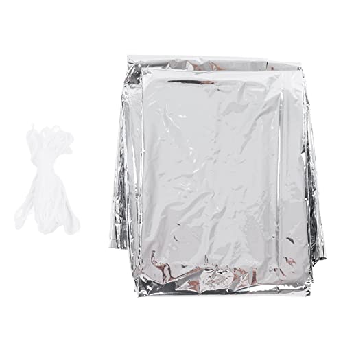 Eurollar Überlebenszelt, Einweg-wasserdichtes Haustier-Überlebenszelt aus laminierten Aluminiumfolien mit Nylonseil, für Camping, Wandern, Bergsteigen, Outdoor (Silver) von Eurollar