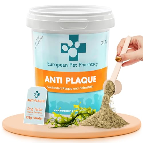 European Pet Pharmacy Anti Plaque 335g - Zahnpflege Hund – Zahnsteinentferner Hund - Atemerfrischer gegen Mundgeruch Hund auf Natürlicher Basis von European Pet Pharmacy