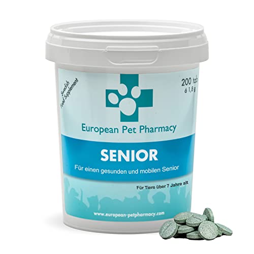 European Pet Pharmacy Senior Joint Care Hund Nahrungsergänzungsmittel Hund für Senioren – Glucosamine Chondroitin - Joint Care für Hunde im Alter von 7+ Jahren - 200 Gelenktabletten für Hunde von European Pet Pharmacy