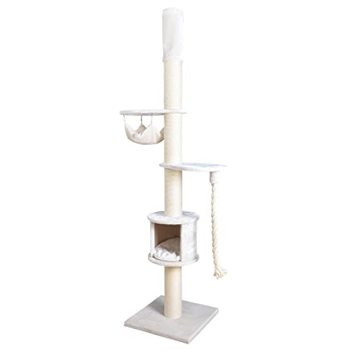 Ebi, Kratzbaum Chester, 58 x 58 x 220 – 250 cm, Creme, Katze von Ebi