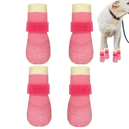 Euyehn Hundesocken, wasserdichte Hundeschuhe, Pfotenschutz, Hundestiefel für verletzte Pfoten mit verstellbaren Riemen, rutschfeste, atmungsaktive Gummiunterseite, Hundeschuhe für drinnen und draußen, von Euyehn