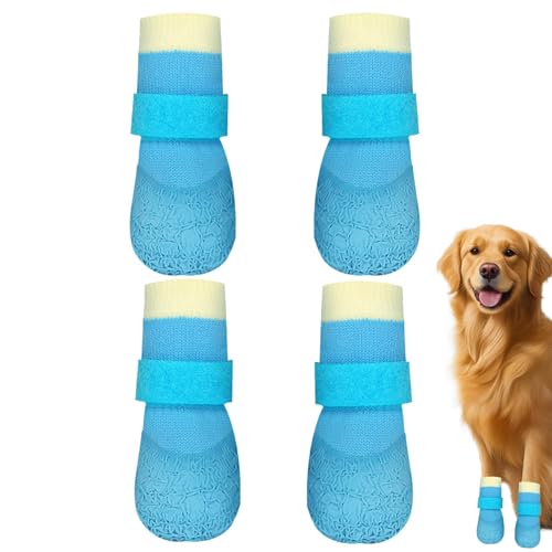 Euyehn Hundesocken, wasserdichte Hundeschuhe, Pfotenschutz, Hundestiefel für verletzte Pfoten mit verstellbaren Riemen, rutschfeste, atmungsaktive Gummiunterseite, Hundeschuhe für drinnen und draußen, von Euyehn