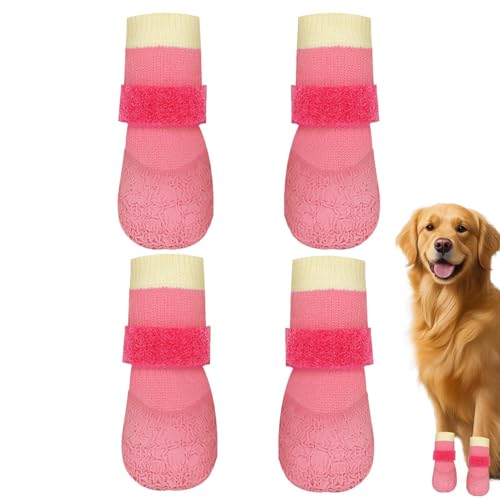 Euyehn Hundesocken, wasserdichte Hundeschuhe, Pfotenschutz, Hundestiefel für verletzte Pfoten mit verstellbaren Riemen, rutschfeste, atmungsaktive Gummiunterseite, Hundeschuhe für drinnen und draußen, von Euyehn