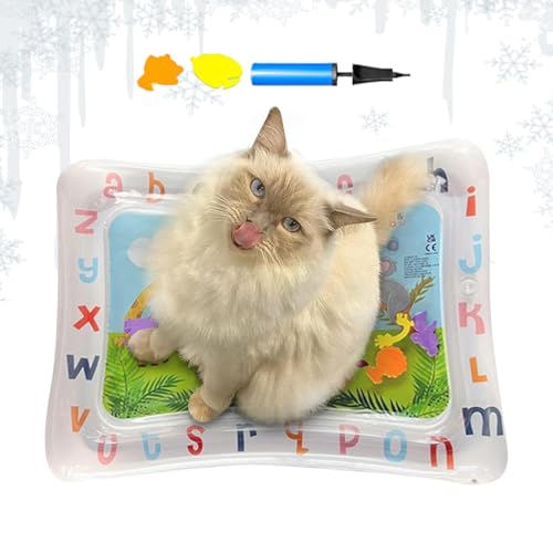 Euyehn Katzenwasserspielmatte - Cool Comfort Water Sensory Pad - Katzenbettmatten Aufblasbare Isomatte Interaktives Spielzeug für gelangweilte Indoor-Katzen von Euyehn