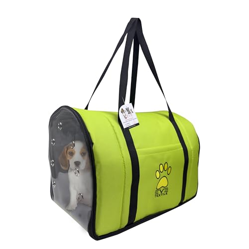 EVE Textile Hunde Tragetasche | Katzen Tragetasche | Hundetasche | Katzentasche | Hunde Handtasche | Katzen Handtasche | Handtasche für Hunde und Katzen | Atmungsaktive Tasche | 47x30x30 cm (Grün) von Eve Textile GmbH