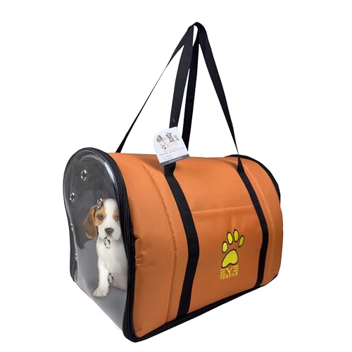 EVE Textile Hunde Tragetasche | Katzen Tragetasche | Hundetasche | Katzentasche | Hunde Handtasche | Katzen Handtasche | Handtasche für Hunde und Katzen | Atmungsaktive Tasche | 47x30x30 cm (Orange) von Eve Textile GmbH