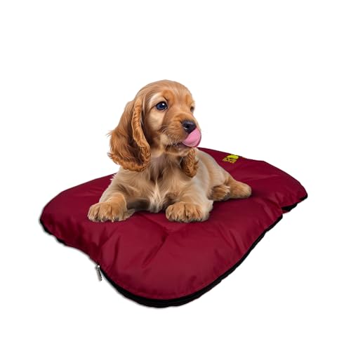 EVE Textile Hundebett | Katzenbett | Hundekorb | Katzenkorb | Hundebetten | Katzenbetten | Hundekörbchen | Katzenkörbchen | Hundekissen | Katzenkissen | 70x100x5 cm (Rot) von Eve Textile GmbH