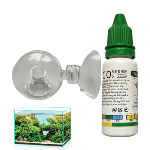 Evember CO2 Fallprüfer für Aquarium, CO2 Fallprüfer mit Lösung - Co2 Fallprüfer transparent Funktionstest Kit für Aquarien, CO2 System, Tank von Evember