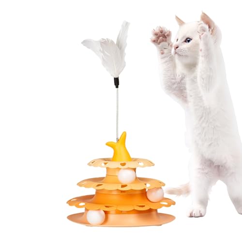 Evember Katzenspielzeug für Indoor-Katzen, lustiger Teaser-Stab, Haustier-Drehteller, interaktiver Bälle, Turm für Jagd, Training, Indoor-Spielen Evember Katzenspielzeug für Indoor-Katzen, lustiger Teaser-Stab, Haustier-Drehteller, interaktiver Bälle, Turm für Jagd, Training, Indoor-Spielen von Evember