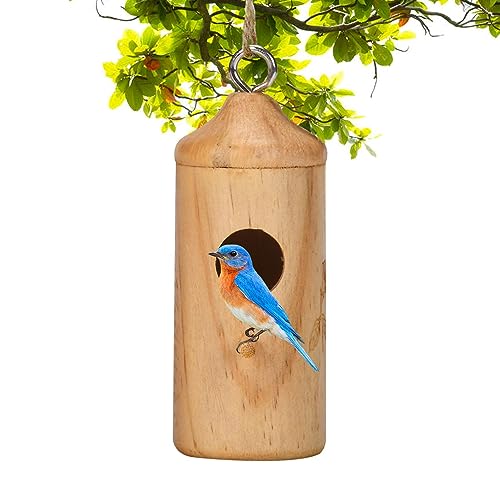 Evember Kolibri-Nest – Spatzenhaus aus Holz mit Schaukel | Kolibri-Haus aus Holz, wiederverwendbar, nicht leicht zu verformen, für den Garten im Freien von Evember