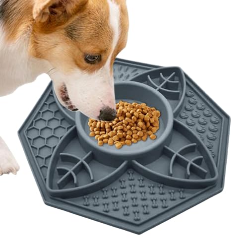 Eventerde Hundefuttermatte,Licky Mat für Haustiere - Achteckiges Leckkissen für Hunde,Slow Food Pad für Glücksspaß, Katzenleckerli-Futtermatte für kleine und mittelgroße Hunde von Eventerde