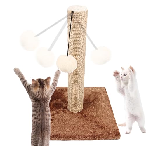 Eventerde Kratzbäume für Hauskatzen,Kratzbaum für Katzen,Lustiges Kätzchenbaumspielzeug - Sisal-Kratzbäume mit baumelndem Ball, Krallenschleifspielzeug für Hauskatzen von Eventerde