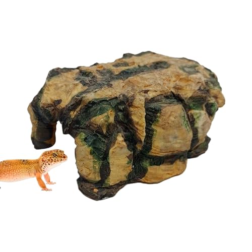 Eventerde Reptilienversteck, Schildkrötenhöhle - Rock Gecko Versteck | Harzaquarium -Tankdekoration, Reptilienlebensraumdekoration für Echsenschildkrötenfrosch von Eventerde