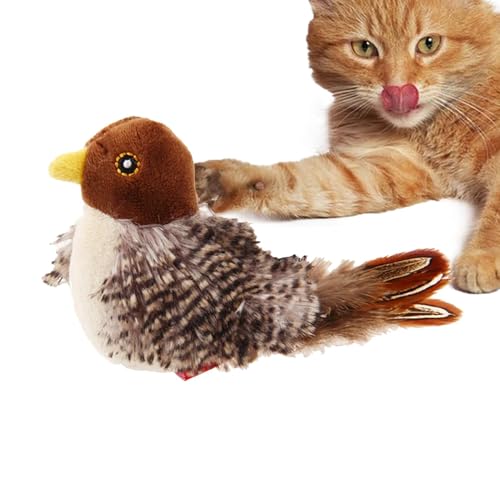 Eventerde Simulierter Zwitschernder Vogel Katzenspielzeug - Simulierter Zwitschernder Vogel, Interaktives Vogel Katzenspielzeug, Katzenspielzeug Vogel, Interaktives Flatterndes Zwitscherndes Vogel von Eventerde