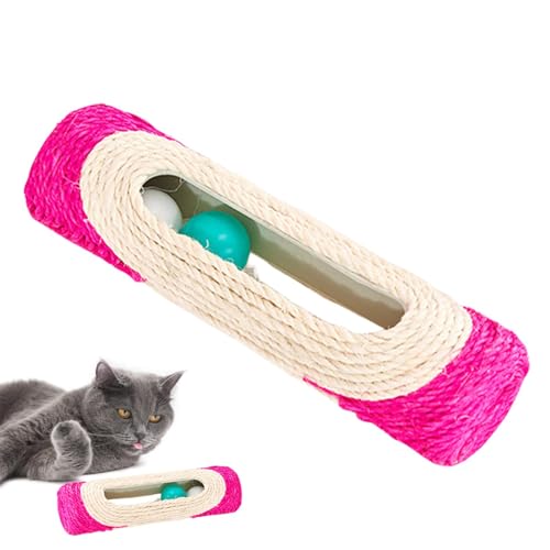 Eventerde Sisal-Katzenkratzer, Katzenkratzbrett - Zylindrisches Rollenspielzeug für Katzen mit 3 rollenden Bällen | Interaktives Katzenzubehör, Kratzmöbelschutz, Katzenspielzeugbälle für Katzen zum von Eventerde