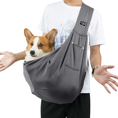 Eventerde Sling Cat Bag Carrier, Pet Sling Carrier, Sling Dog Reisetasche Welpentrage, Atmungsaktive Hundetragetasche, Welpentragetasche zum Einkaufen, Wandern von Eventerde