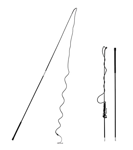 Pferde-Longierpeitsche, Trainingsstab und Peitsche, 150 cm lang, 180 cm lang, für Hunde und Pferde (kann in zwei Abschnitte zerlegt werden) (schwarz) von EverVictory