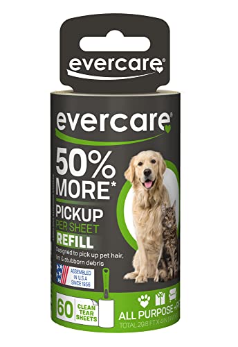 Evercare Fusselrolle für Haustiere, 60 Schichten, Nachfüllpackung, 1 Stück von Evercare