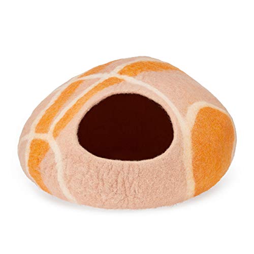 Everest Dog Chew Pet Cave, 100% neuseeländische Merinowolle, handgefertigt in Nepal (Orange Creme) von Everest Dog Chew