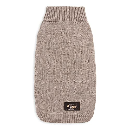 Everest Pullover aus Kaschmir, handgefertigt, 100 % mongolisches Kaschmir, Größe L, Beige von Everest Dog Chew