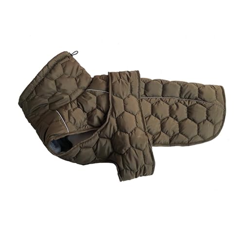 Hundemantel für kaltes Wetter, warme Fleece-Jacke, Puffer-Hundekleidung für kleine Hunde und mittelgroße Hunde, Grün, Größe L von Everything Chic