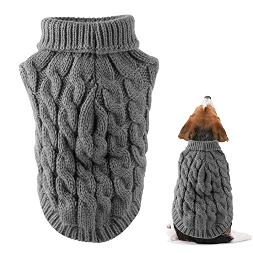 Ärmelloser Hundepullover – Haustier-Rollkragenpullover | Hunde-Strickwaren-Sweatshirt – Hunde-Wintermantel – Haustierkleidung, Hundejacken, Haustier-Pullover für Herbst und Winter von EviKoo