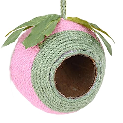 Coconut Bird Nest Hut - Vogelhaus Hut | Natürliche Kokosnuss Shell Vogelhaus, handgewebte Vogelnest für Papageien, Schwalbe, Conures, Spatz von EviKoo