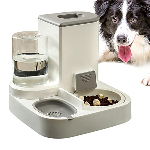 Gravity Pet Feeder mit automatischer Bewässerungsflasche – Automatischer Schwerkraft-Haustier-Futterspender mit Schüssel | 2-in-1 Schwerkraft-Haustierfutter- und Wasserspender – Futterspender für von EviKoo