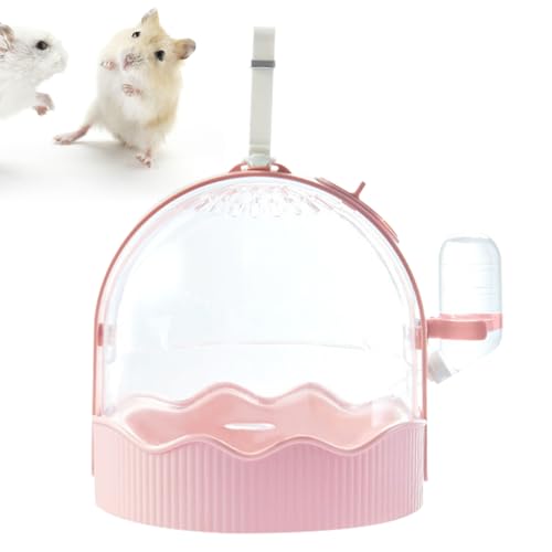 Hamster-Tragetasche | Tragbare Kleintier-Tragetasche mit Wasserflasche | Atmungsaktive Hamstertasche für Eichhörnchen Hamster Outdoor Carrier von EviKoo